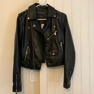 New with tags black leather jacket from Nasty Gal